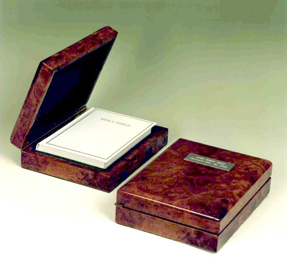 Presentation Bible with Burr Walnut Bible Case