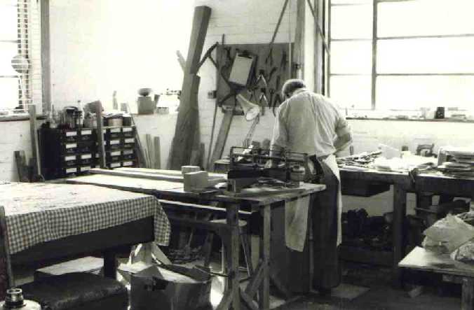 Peter Whale at work in Bradbourne Road, Sevenoaks. Circa 1962